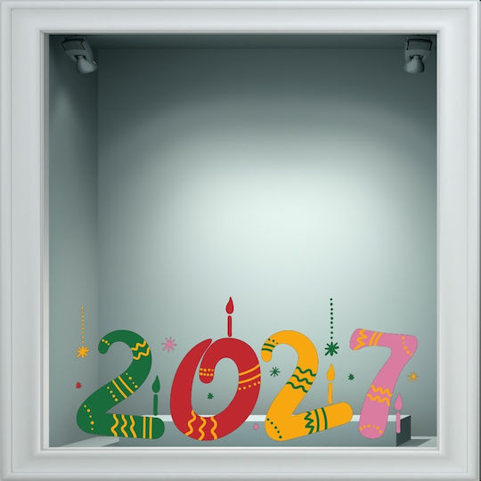 Χριστουγεννιάτικο Αυτοκόλλητο - Happy New Year 24 - 80cm X 32cm