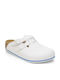 Birkenstock Kay Pro Saboti Anatomici din Piele Albi