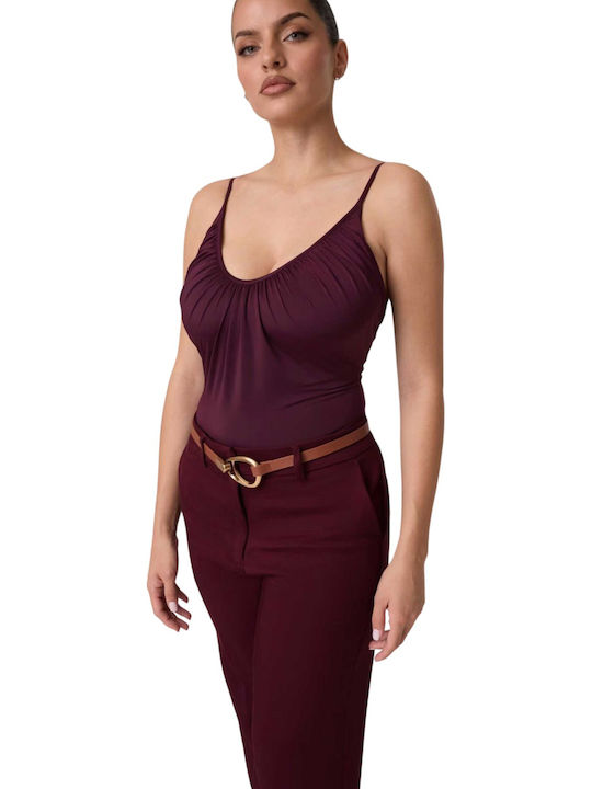Guess Marciano W Ezme Sl Bodysuit G6bp06k6521-a40t Burgundy
