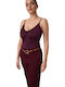 Guess Marciano W Ezme Sl Bodysuit G6bp06k6521-a40t Burgundy