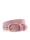 Breiter Rosa Damen-Ledergürtel