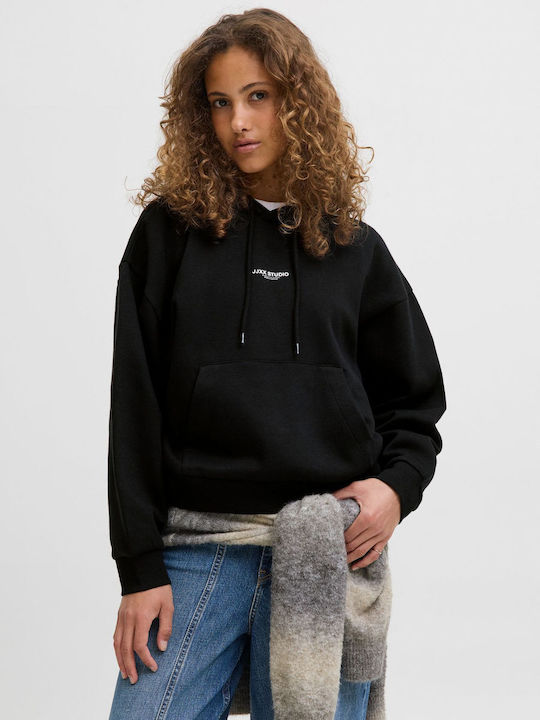 Jack & Jones Дамски суитшърт с качулка Черен