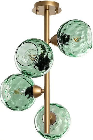 Opviq Benek Pendelleuchte Grün für 15 Leuchtmittel E27 10×10 cm