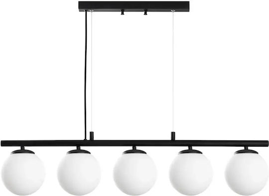 Opviq Candelabru Dual Suspendat Negru pentru 5 Becuri E14 37x5 cm