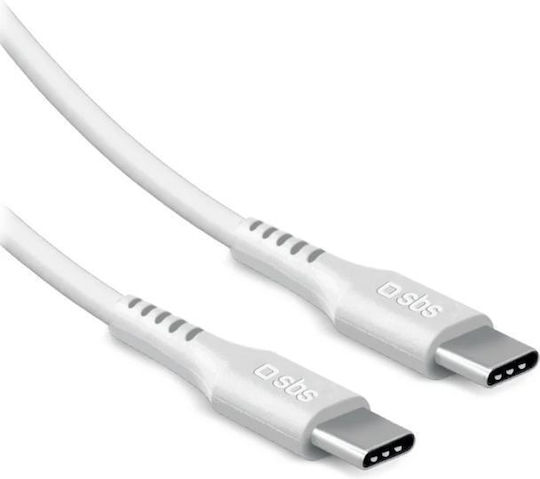 SBS USB-C кабел 2.0 100 W 480 Mbps 2 м бял