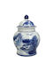 JK Home Decoration Decorative Porcelain Vase Chinoiserie White 14.5x14.5xH19cm