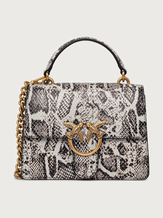 Pinko Love One Top Γυναικεία Τσάντα Χιαστί Γκρι
