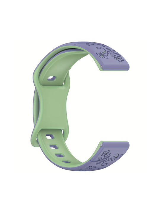 Λουράκι Σιλικόνης Concave Flower Δίχρωμο Garmin Vivoactive 5 Lavender Green