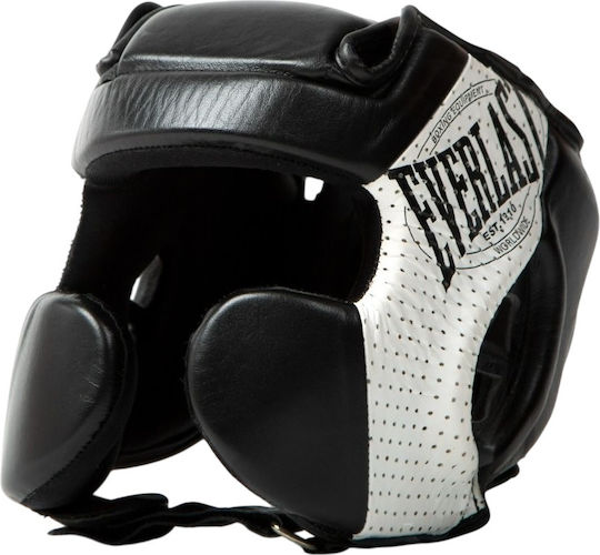 Everlast Cască de Box pentru Adulți, de Tip Deschis, din Piele Neagră