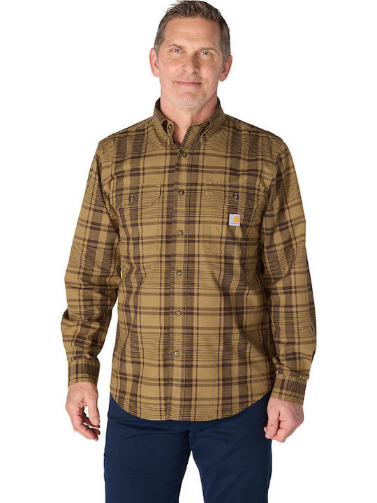 Long Sleeve Checked Shirt in a Loose Fit Dark Cove