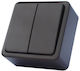 Vilma 2-Button Recessed Wall Switch with Grey Frame