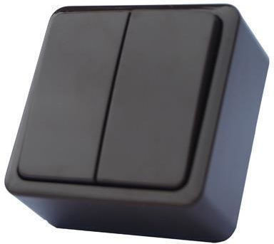 Vilma 2-Button Recessed Wall Switch with Grey Frame