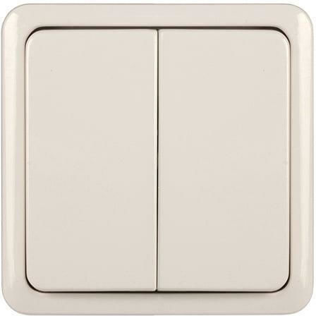 Vilma 2-Gang Pind Recessed Wall Switch with White Frame