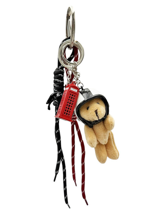 5-2704 Playful Biker Teddy Bear Keychain Savil