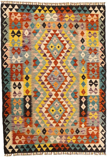 Handgefertigter Kilim-Teppich Rechteckig Mehrfarbig 121x172cm
