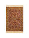 Handmade Rectangular Silk Red Rug 64x93cm