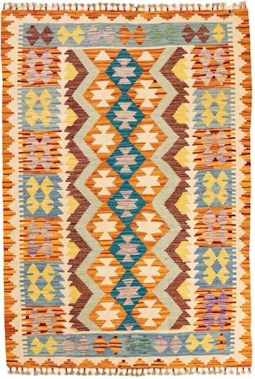 Kilim Handgefertigter Rechteckiger Mehrfarbiger Teppich 123x178cm