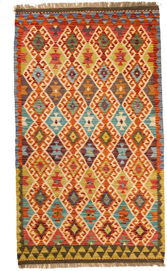 Handgefertigter Kilim-Teppich Rechteckig Mehrfarbig 100x172 cm