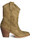 Damen Cowboy-Stiefeletten mit mittelhohem Absatz in Camel