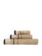 Viopros Set of Bath Towels 3 pcs Beige Weight 500gsm