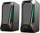 FT-2068B Компютърни говорители 2.0 с RGB осветление и мощност 10 W черни