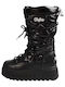Eliza Schwarze Leder-Damen-Schneestiefel