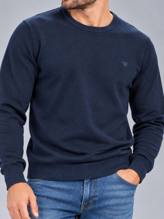 Brokers Jeans Блуза с кръгло деколте в тъмносин...