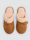 Winter Women's Slippers with Brown Fur