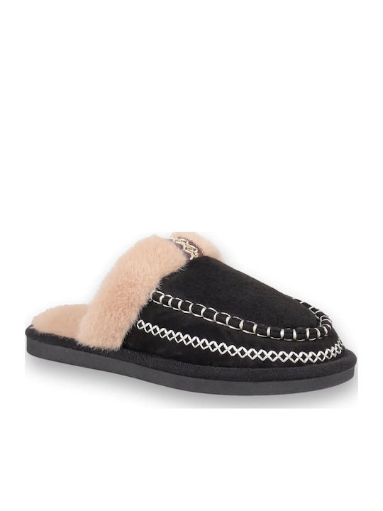 Black Women's Winter Slippers