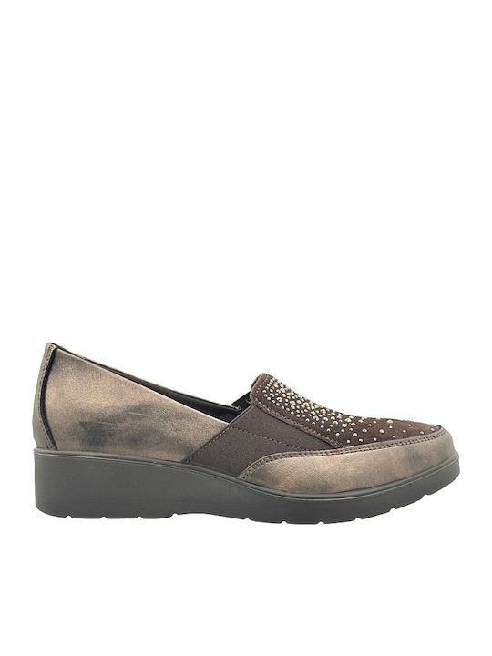 Imac Leather Women's Moccasins in Brown Colour