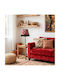 Oxygen Table Lamp for E27 Socket with Red Shade and Black Base