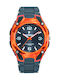 Men's 40mm Battery-Powered Watch with Grey Rubber Strap