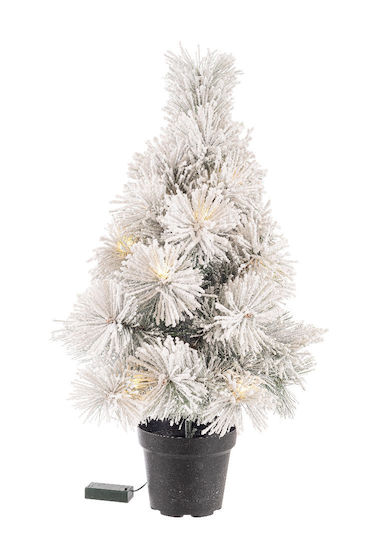Illuminated Snowy Christmas Decorative Tree 60 cm Battery-Powered