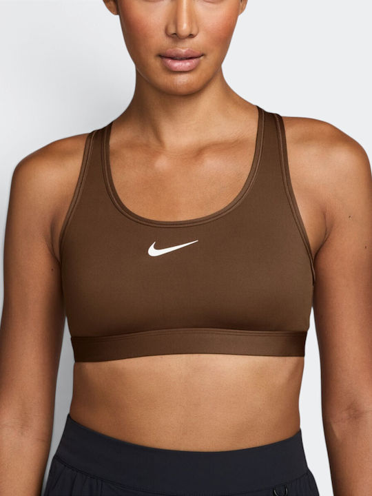 Nike Dri-FIT Swoosh Дамско Спортно Бюстие Cacao...