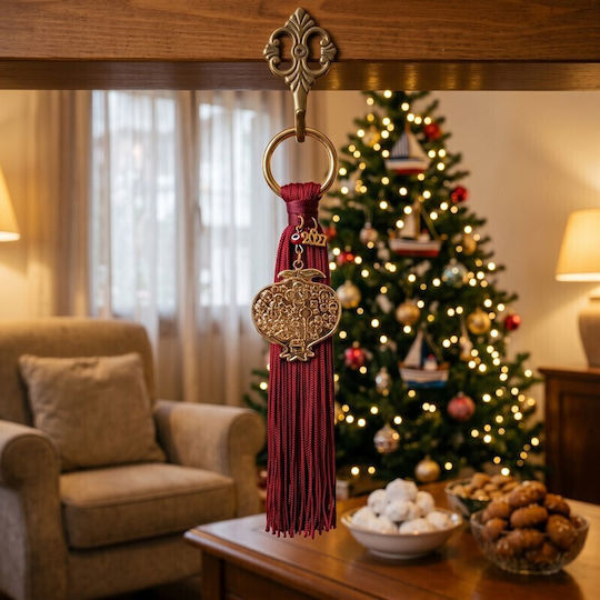 Grekas Handmade Hanging Burgundy Pomegranate Lucky Charm 17cm
