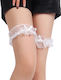 White Lace Bow Leg Rings