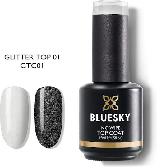 Top Coat für UV/LED-Nagellacke Schnelltrocknend 15 ml Light Glitter