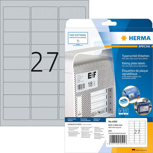 Herma Αυτοκόλλητες Ετικέτες Α4 Ορθογώνιες 63.5x29.6mm