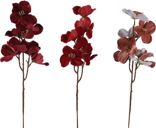 Beauty Home Decorative Velvet Flower Branch 60 Cm Burgundy