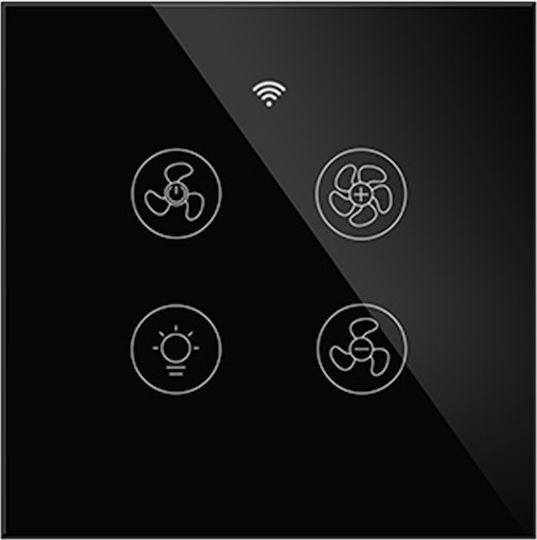 Aca Recessed Wall Fan Switch with Black Frame