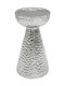 Marhome Conical Candle Holder With Hammered Design, Ceramic, Silver Colour, 10.5x10.5x19.5 cm,