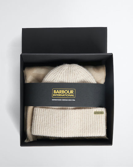 Women's Set with Knitted Beanie in Beige
