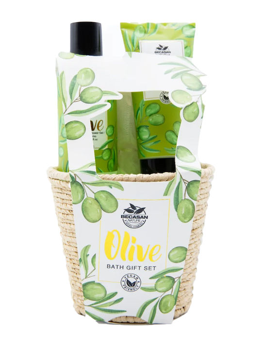 Becasan Olive Wicker Set de Îngrijire pentru Curățarea Corpului