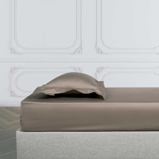 24home.gr Spannbettlaken für Doppelbett 160x200+35 cm Grau