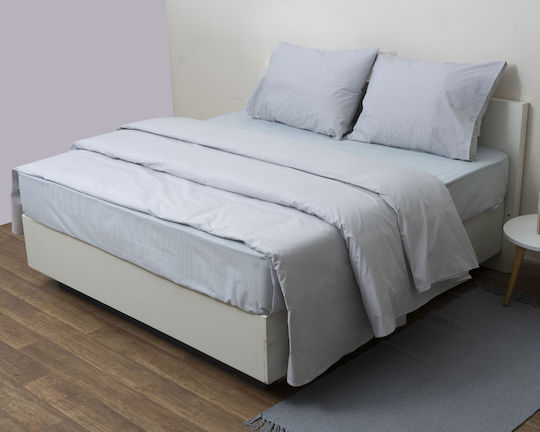 Viopros Halbdoppelbettlaken-Set mit Gummizug 120x200+25 cm Grau (3 Stück)