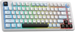 Onikuma MT501 Tastatură Gaming Fără Fir 75% cu Iluminare RGB (Engleză Internațională) Albă Onikuma MT501 Tastatură Gaming Fără Fir 75% cu Iluminare RGB (Engleză Internațională) Albă