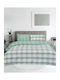 Kocoon Frank Cotton Duvet Cover Set 165x245cm Single with Pillowcase Green