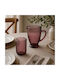 Cryspo Trio Noris Purple Serving Jug with Glasses Glass 1200ml 7 Pieces