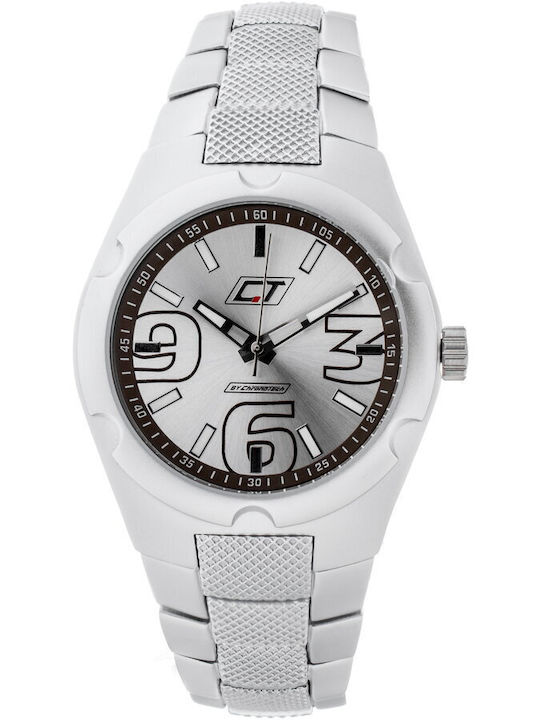 Chronotech Ceas Bărbați 39mm Baterie Cu Brățară Din Metal Argintie