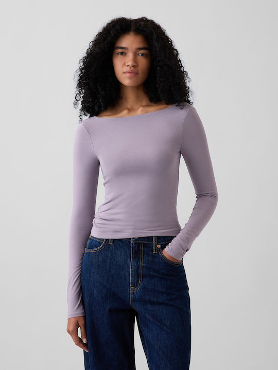 GAP Women's Cotton Crop Top Dusty Mauve Purple